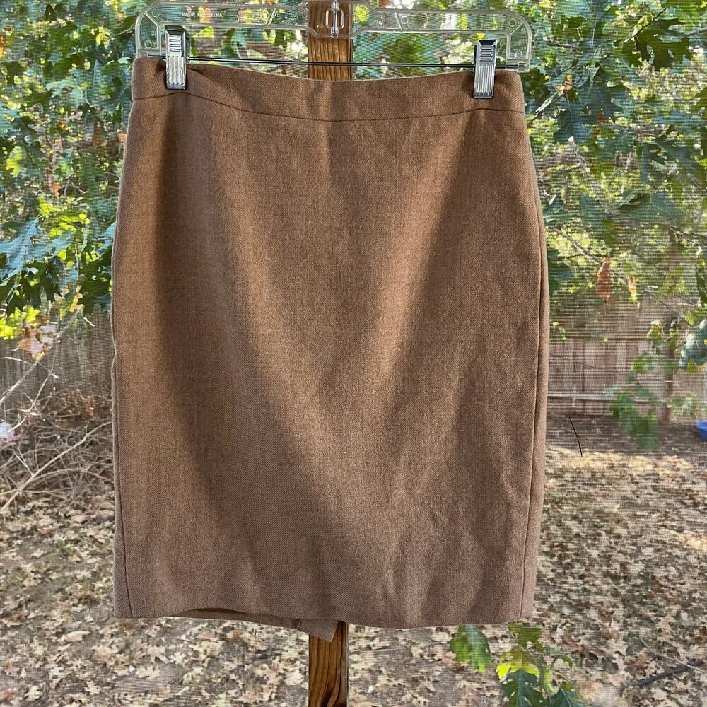 J.Crew Women's Wool No 2 Pencil Skirt Tan Size 4P